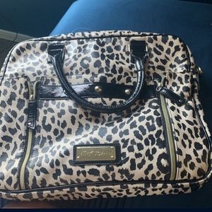 Betsey Johnson leopard duffel bag